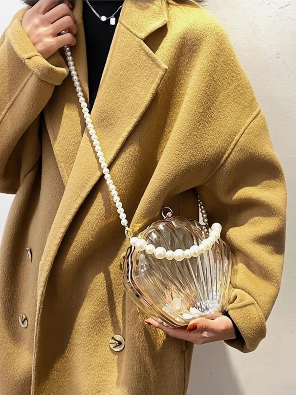 Acrylic Fairy Shell Clutch Crossbody